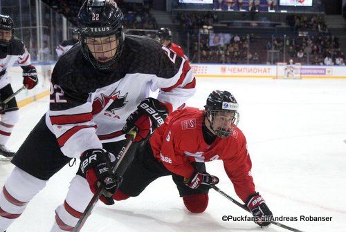 IIHF U18 World Championship SUI - CAN  Chase Wouters #22, Simon Wüest #26 Arena Metallurg, Magnitogorsk  ©Puckfans.at/Andreas Robanser