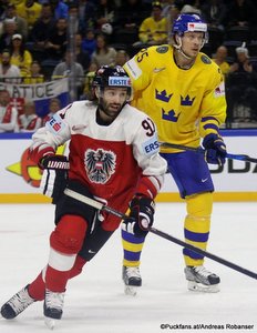 IIHF World Championship  SWE - AUT Dominique Heinrich #91, Jacob de la Rose #25 Royal Arena, Copenhagen ©Puckfans.at/Andreas Robanser