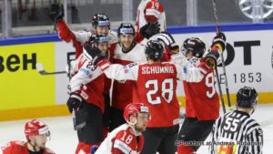 IIHF World Championship AUT - BLR Fabio Hofer #23, Michael Raffl #12, Martin Schumnig #28, Clemens Unterweger #92, Kristian Khenkel #18 Royal Arena, Copenhagen ©Puckfans.at/Andreas Robanser