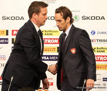 IIHF World Championship QF: FIN - SUI Lauri Marjamaki, Patrick Fischer Jyske Bank Boxen, Herning ©hockeyfans.ch/Andreas Robanser