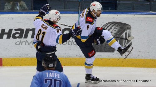 HC Slovan Bratislava - HC Sochi Jeff Taffe #20, Sean Collins  #81, Dmitri Arkhipov #9 ©Puckfans.at/Andreas Robanser