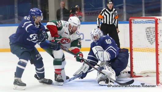 Dynamo Moskau - Ak Bars Kazan Yegor Zaitsev #86, Danis Zaripov #25, Ivan Bocharov #60 Megasport Arena ©Puckfans.at/Andreas Robanser