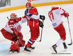 CSKA Moskau - Vityaz Podolsk Igor Saprykin #40, Maxim Mamin #98 CSKA Arena ©Puckfans.at/Andreas Robanser