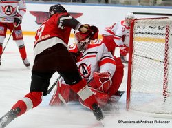 Avangard Omsk - Avtomobilist Ekaterinburg Semyon Koshelev #19, Jakub Kovar #21 Yury Lyapkin Arena Balashikha ©Puckfans.at/Andreas Robanser