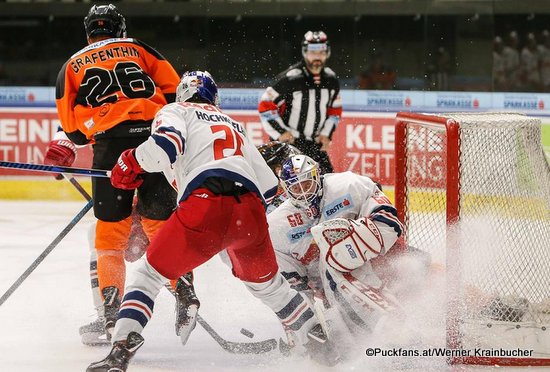 Graz 99ers - EC Red Bull Salzburg Dominik Grafenthin #26, Peter Hochkofler #26, Lukas Herzog #60 ©Krainbucher Werner/Puckfans.at