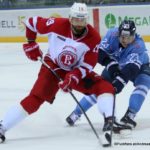 HC Slovan Bratislava - Vityaz Podolsk Nikita Komarov #19. Adam Liska #23 ©Puckfans.at/Andreas Robanser