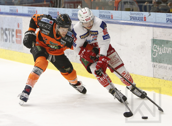 Moser Medical Graz 99ers vs. EC KAC; EBEL; Playoff; Halbfinale; Merkur Arena, Graz; 02.04.2019; © Werner Krainbucher, Puckfans.at